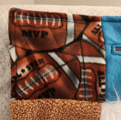 Sensory Blanket- Football Theme fidget lap blanket Dementia