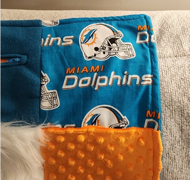 Sensory Blanket- Football Theme fidget lap blanket Dementia