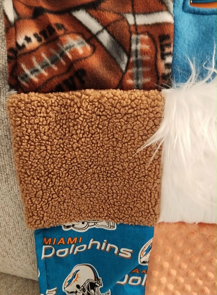 Sensory Blanket- Football Theme fidget lap blanket Dementia