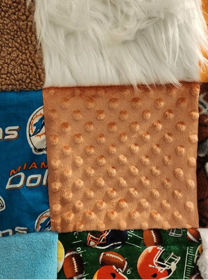 Sensory Blanket- Football Theme fidget lap blanket Dementia