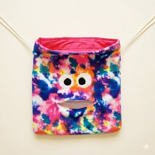 Chomper Buddy  Drawstring bag, Dementia Alzheimer's  Slumber Bag, Paint Spatter