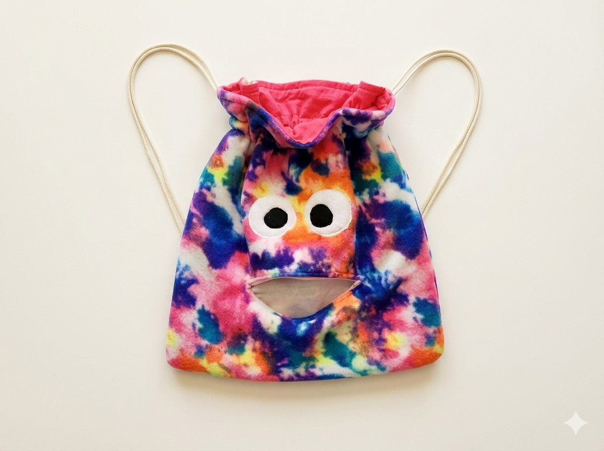 Chomper Buddy  Drawstring bag, Dementia Alzheimer's  Slumber Bag, Paint Spatter